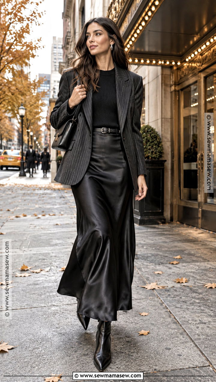 New York Blazer and Maxi Skirt Outfit - 25 autumn new york outfits
