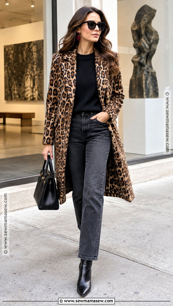 New York Fall Animal Print Coat Outfit - 15 New York Looks Fall