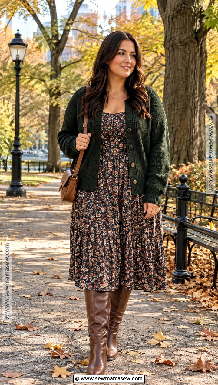 New York Fall Cardigan And Midi Dress Outfit - 25 new york fall outfit ideas