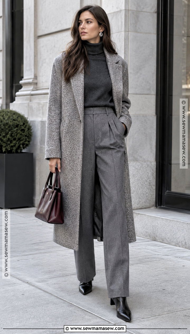 New York Fall Gray Tonal Outfit - 20 New York Fall Style Ideas