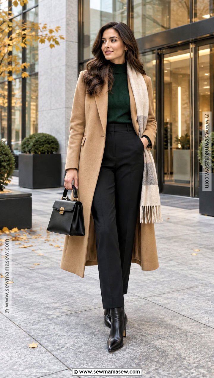 New York Fall Long Wool Coat And Tailored Pants Outfit - 20 new york fall outfit street styles
