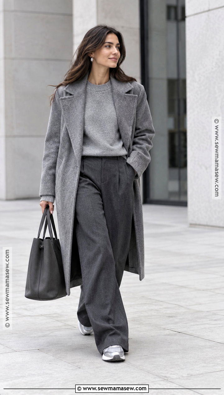 New York Fall Monochrome Gray Knit Outfit - 25 new york fall outfit ideas