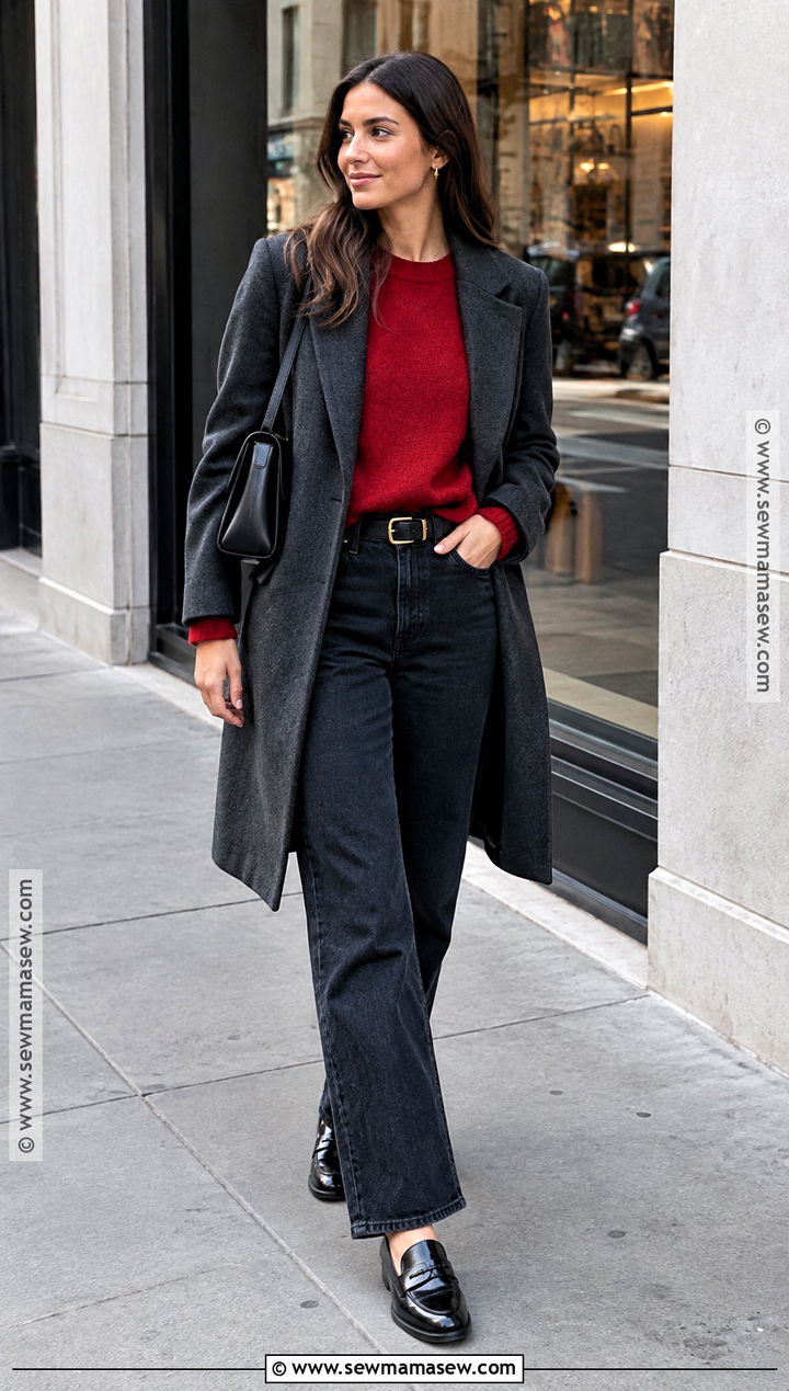 New York Fall Red Sweater Outfit - 25 new york fall outfits
