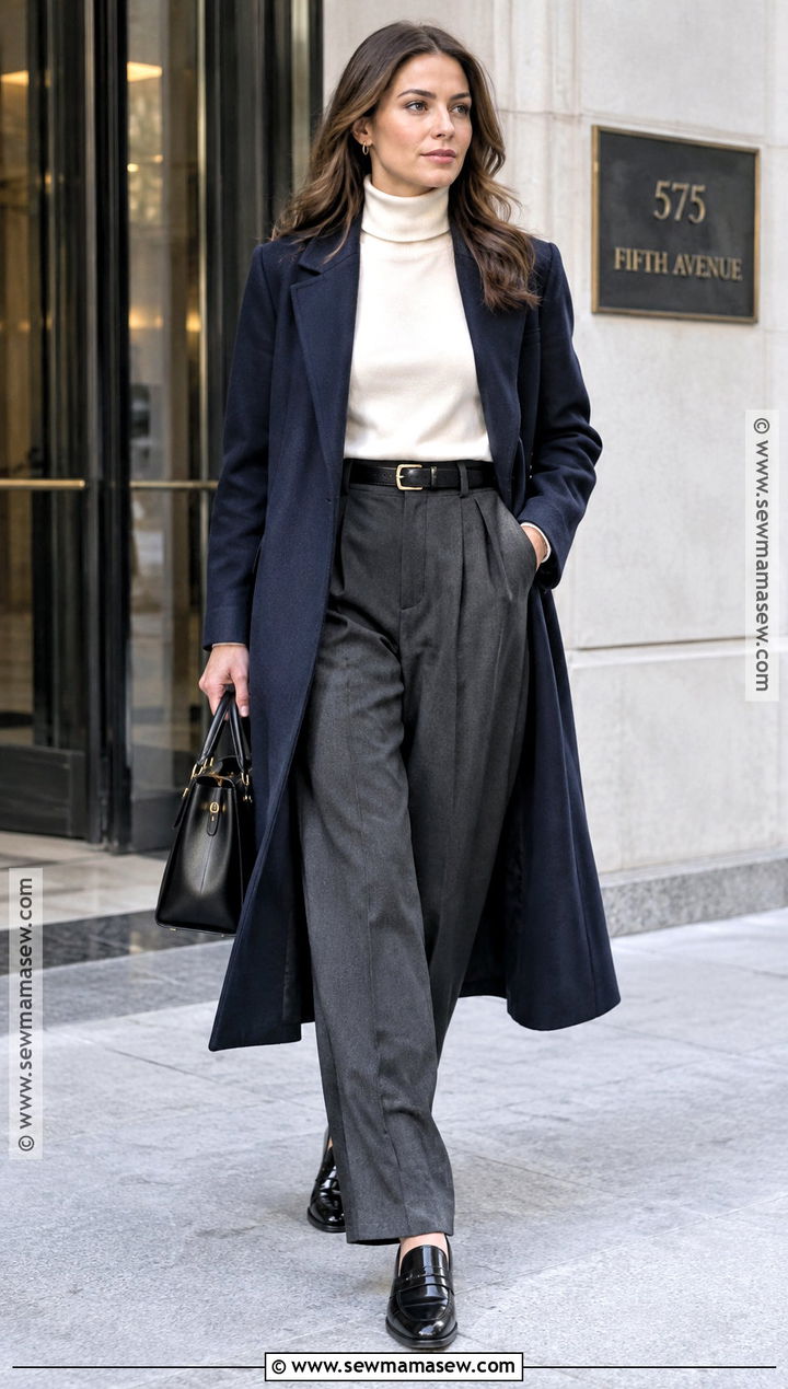 New York Fall Turtleneck And Trousers Outfit - 25 new york fall outfits