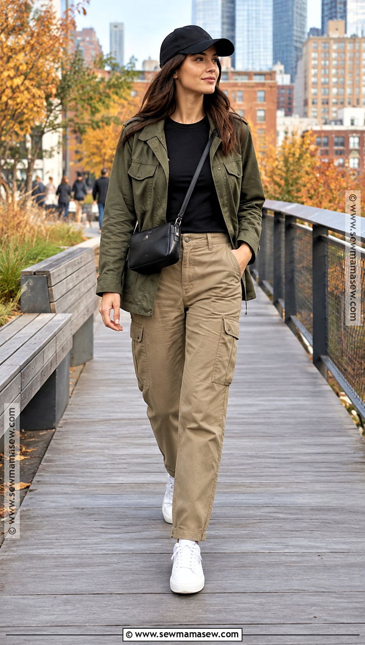 New York Fall Utility Jacket And Cargo Pants Outfit - 25 new york fall outfit ideas