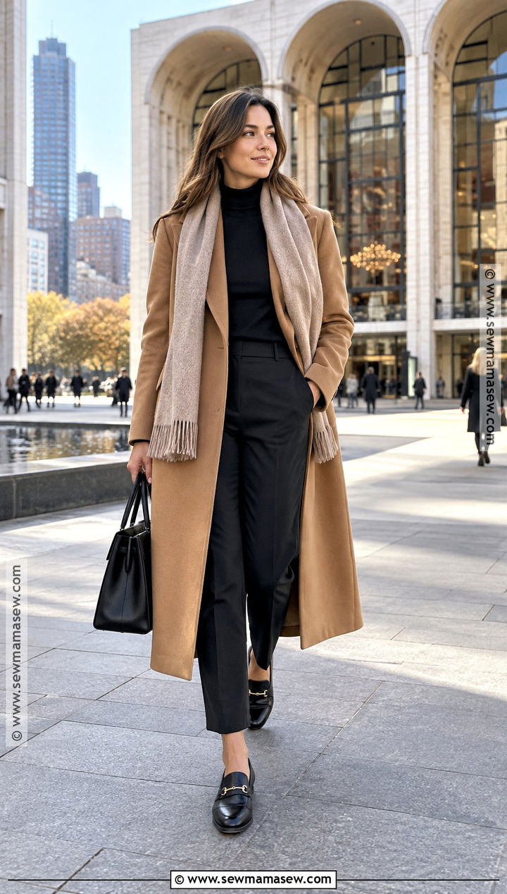 New York Fall Wool Coat And Turtleneck Outfit - 20 fall new york outfit ideas