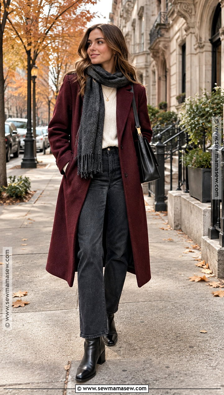 New York November Burgundy Coat Outfit - 20 new york outfits november