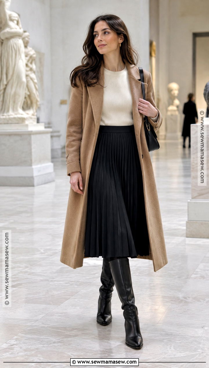 New York November Midi Skirt Outfit - 20 new york in november outfits