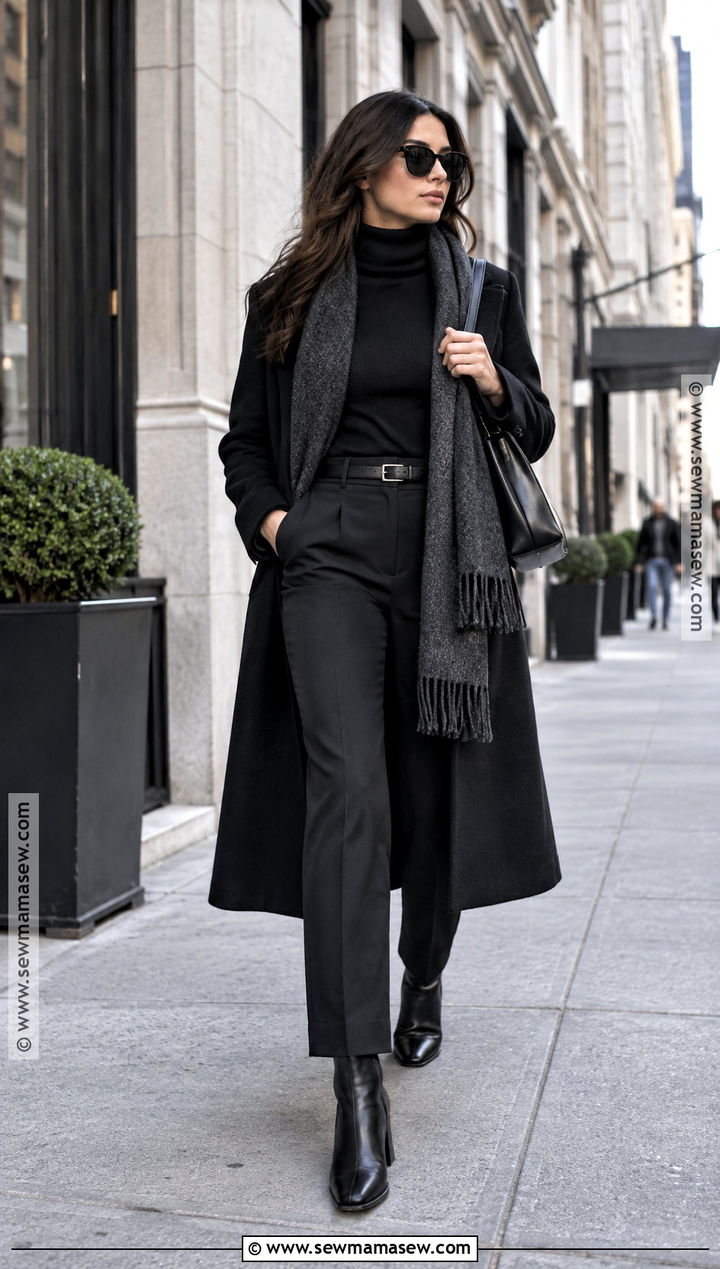 New York November Monochrome Black Outfit - 20 new york outfits november