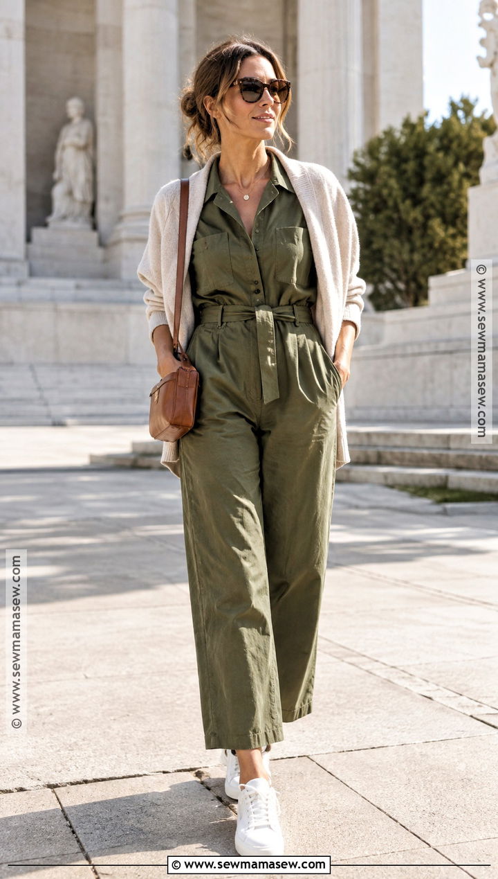 New York September Jumpsuit And Cardigan Outfit - 25 new york outfits september