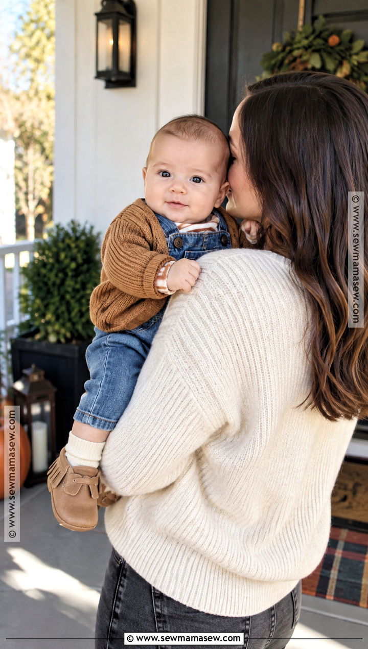 Newborn Denim Overall Outfit - 15 newborn fall fashion ideas