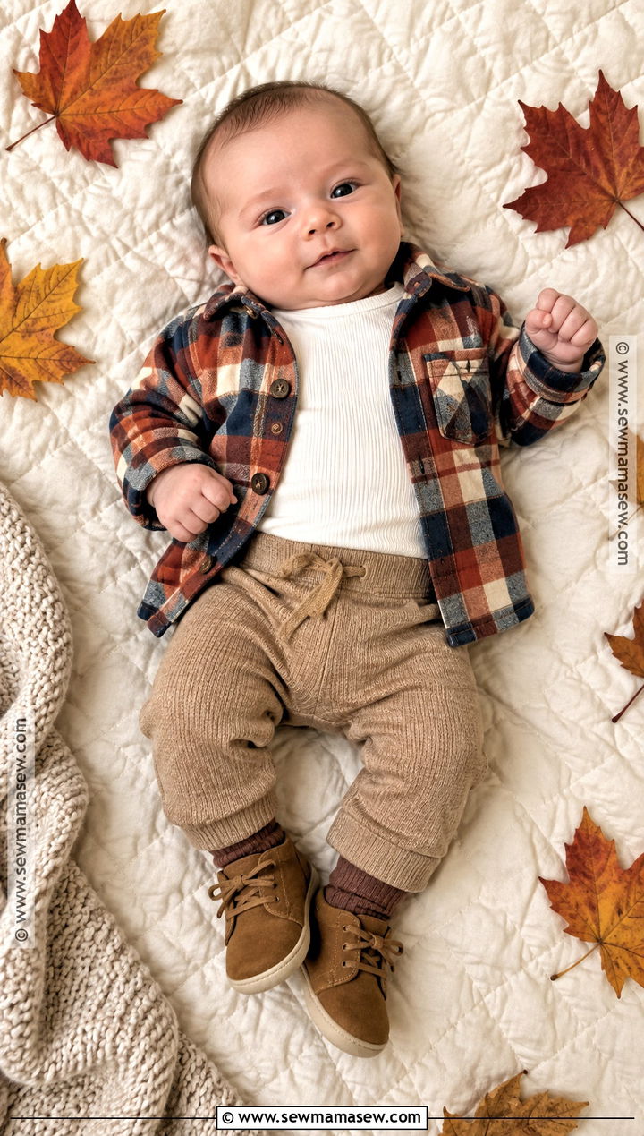 Newborn Flannel Shirt And Pants Outfit - 20 Newborn Fall Outfits for Boys