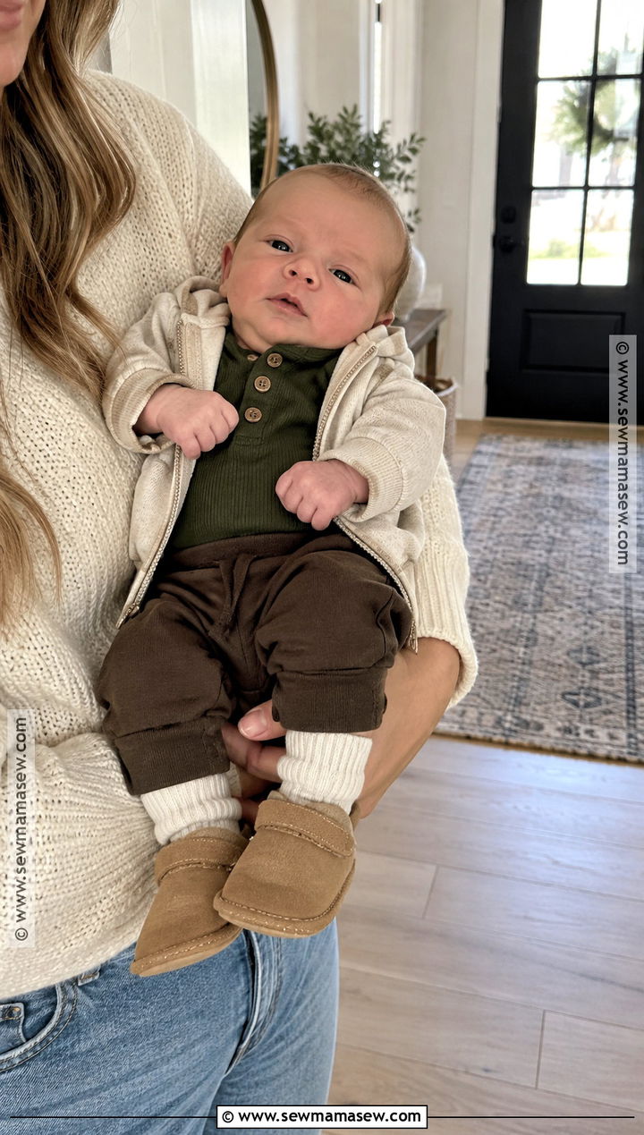 Newborn Henley and Joggers Outfit - 15 newborn fall fashion ideas