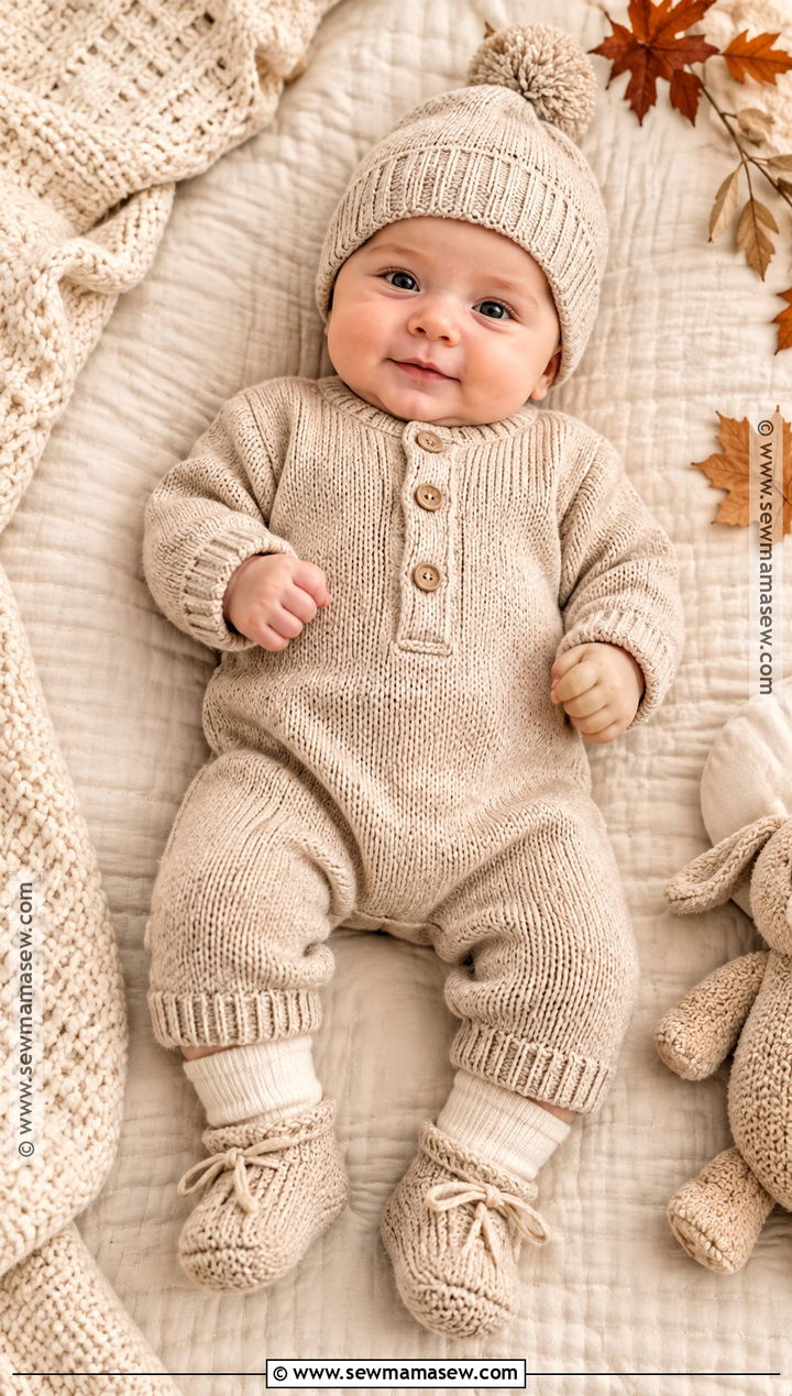 Newborn Knit Romper Fall Outfit - 20 Newborn Fall Outfits for Boys