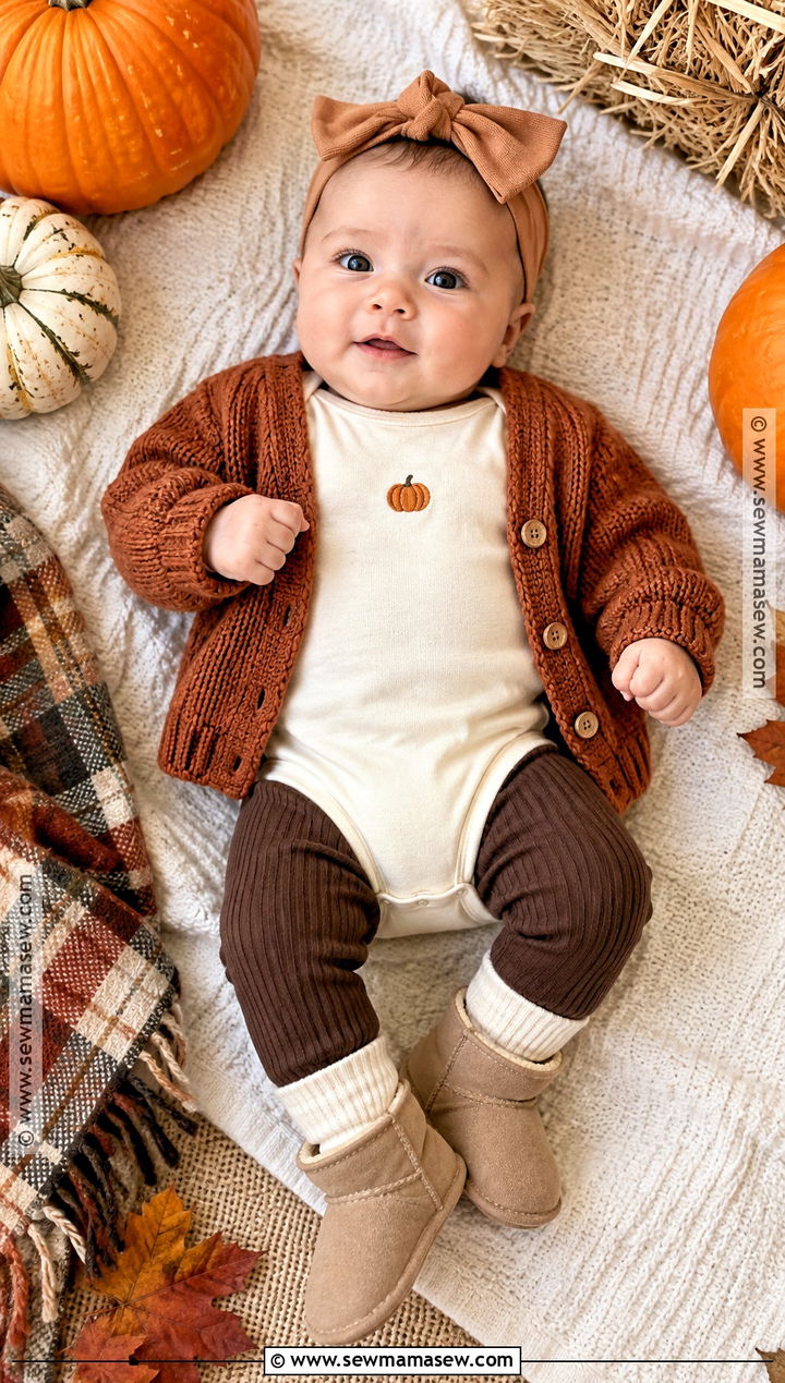 Newborn Pumpkin Bodysuit Outfit - 15 newborn fall fashion ideas