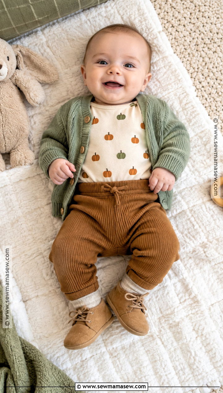 Newborn Pumpkin Print Bodysuit Outfit - 20 Newborn Fall Outfits for Boys