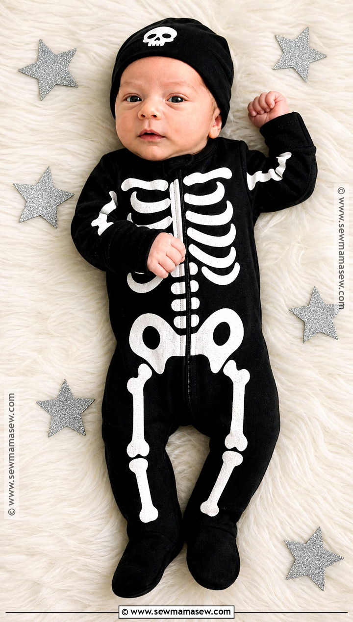 Newborn Skeleton Costume - 30 newborn baby halloween costumes