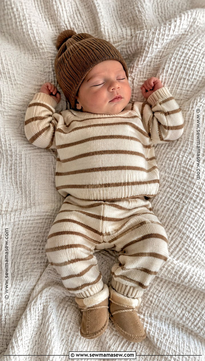 Newborn Striped Knit Set Outfit - 20 Newborn Fall Outfits for Boys