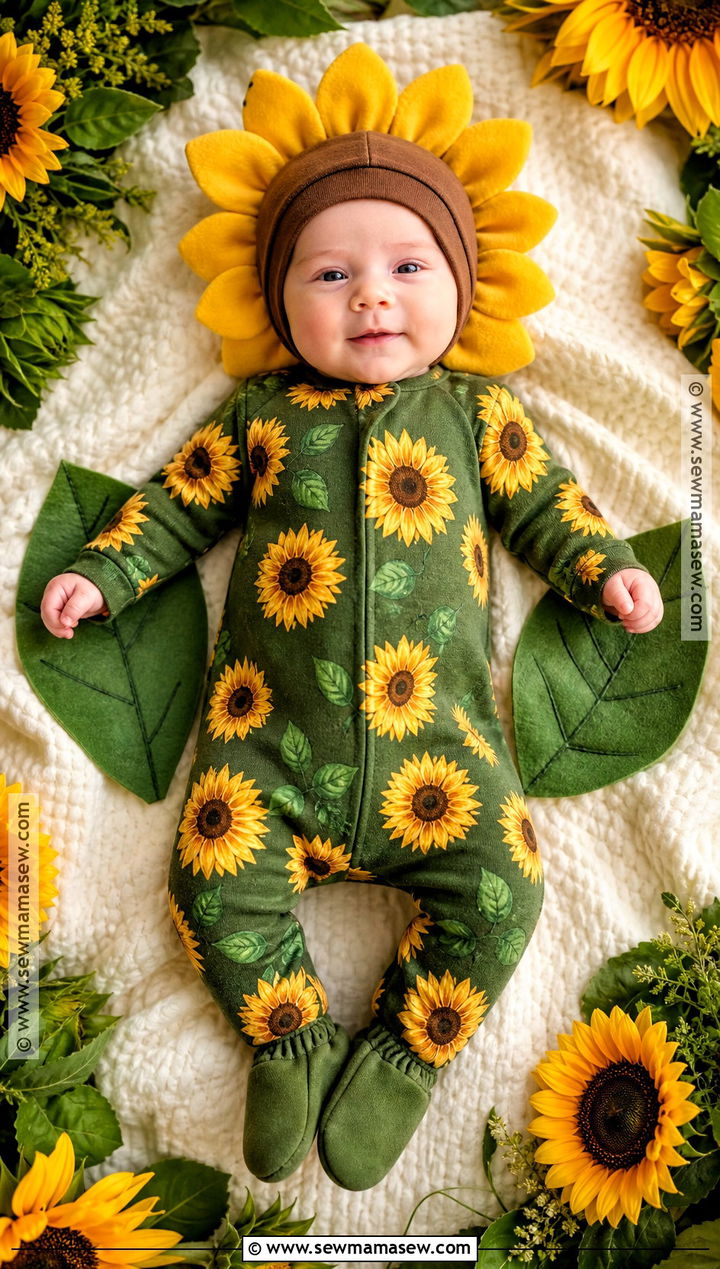 Newborn Sunflower Costume - 30 newborn baby halloween costumes