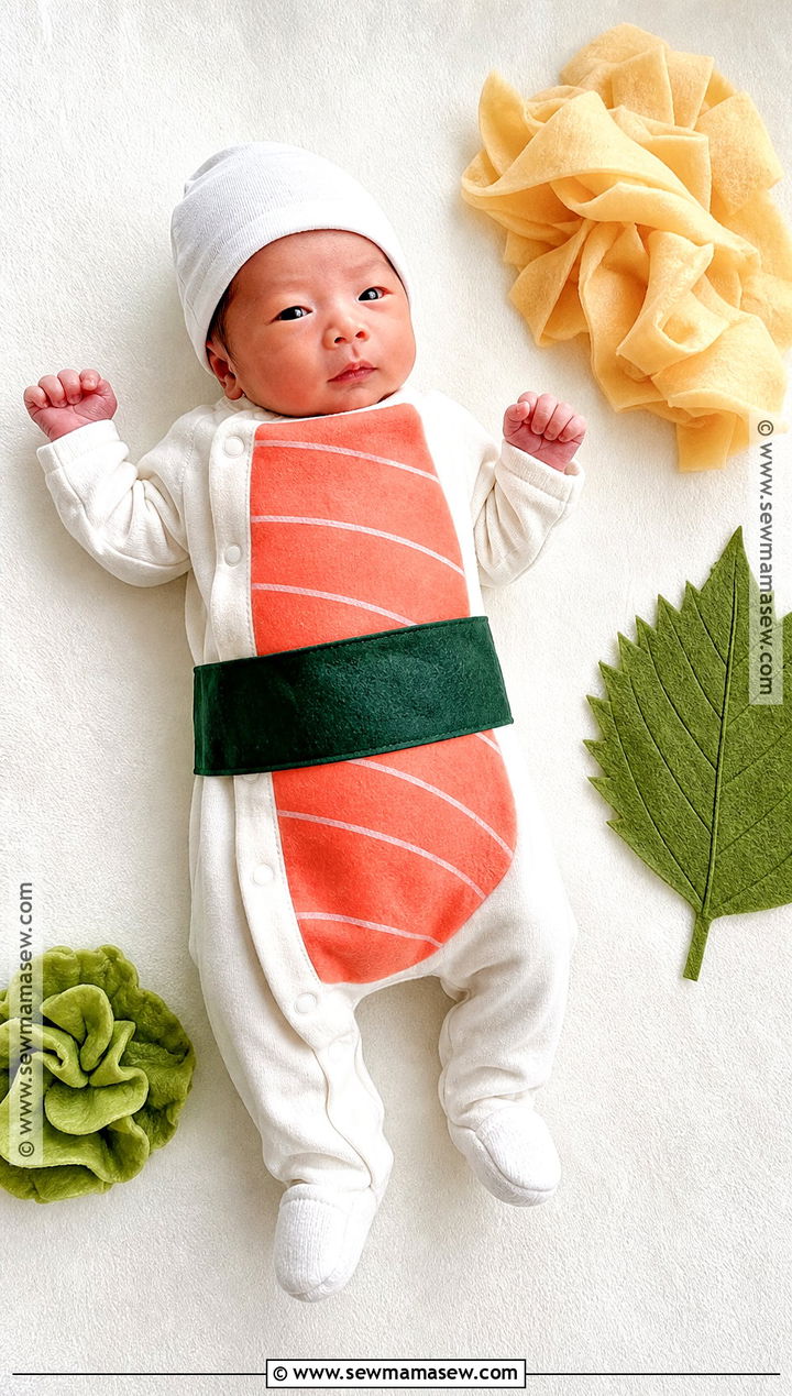 Newborn Sushi Roll Costume - 30 newborn baby halloween costumes