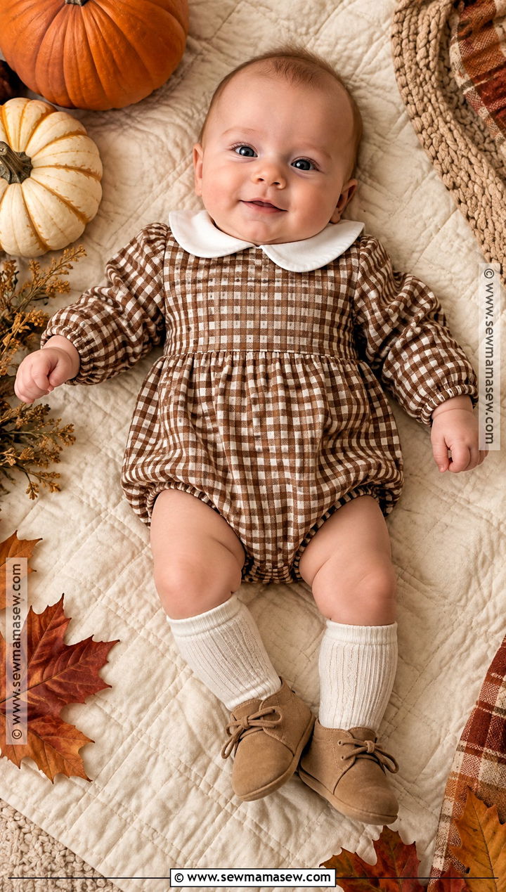 Newborn Thanksgiving Gingham Bubble Outfit - 20 Newborn Thanksgiving Outfit Ideas