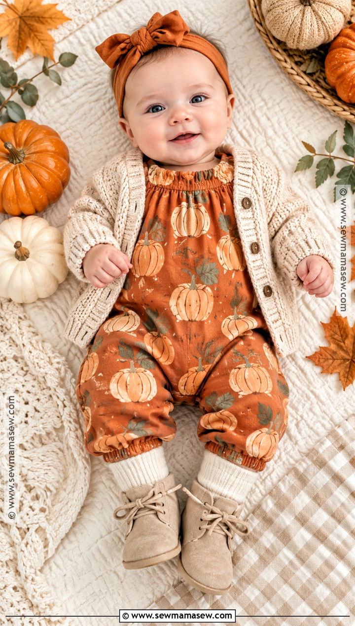 Newborn Thanksgiving Pumpkin Romper Outfit - 20 Newborn Thanksgiving Outfit Ideas