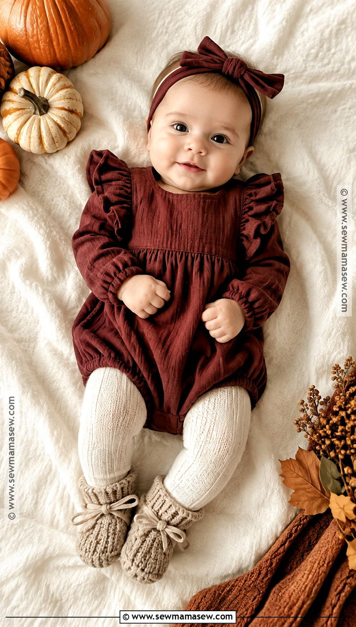 Newborn Thanksgiving Ruffle Romper Outfit - 20 Newborn Thanksgiving Outfit Ideas