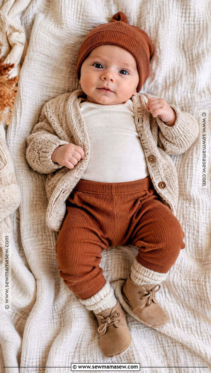 Newborn Thanksgiving Rust And Cream Outfit - 20 Newborn Thanksgiving Outfit Ideas