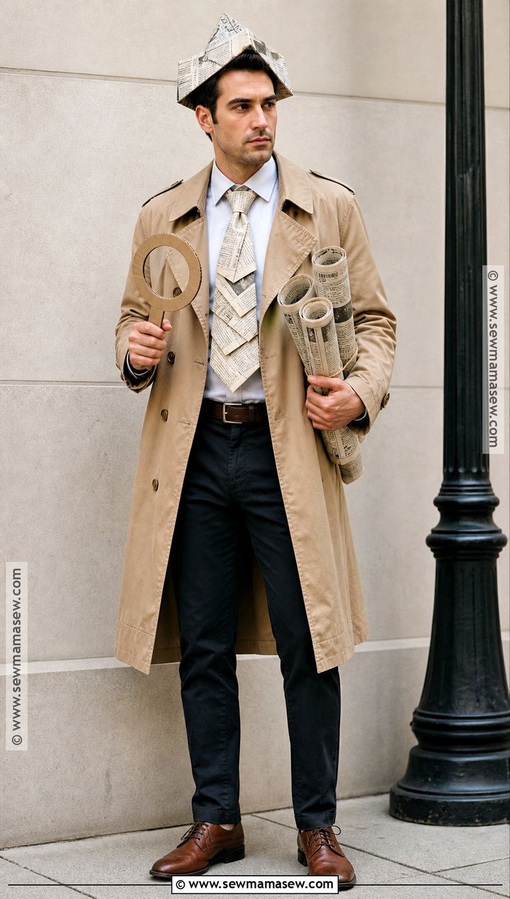 Newspaper Detective Costume - 30 recycled costume ideas for men