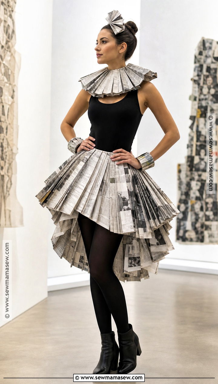 Newspaper Fashion Recycled Costume - 30 Recycled Costume Ideas