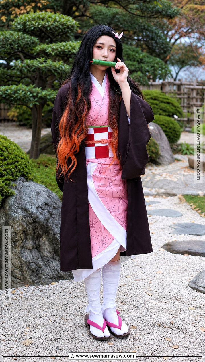 Nezuko Anime Costume With Pink Kimono - 35 anime costume ideas
