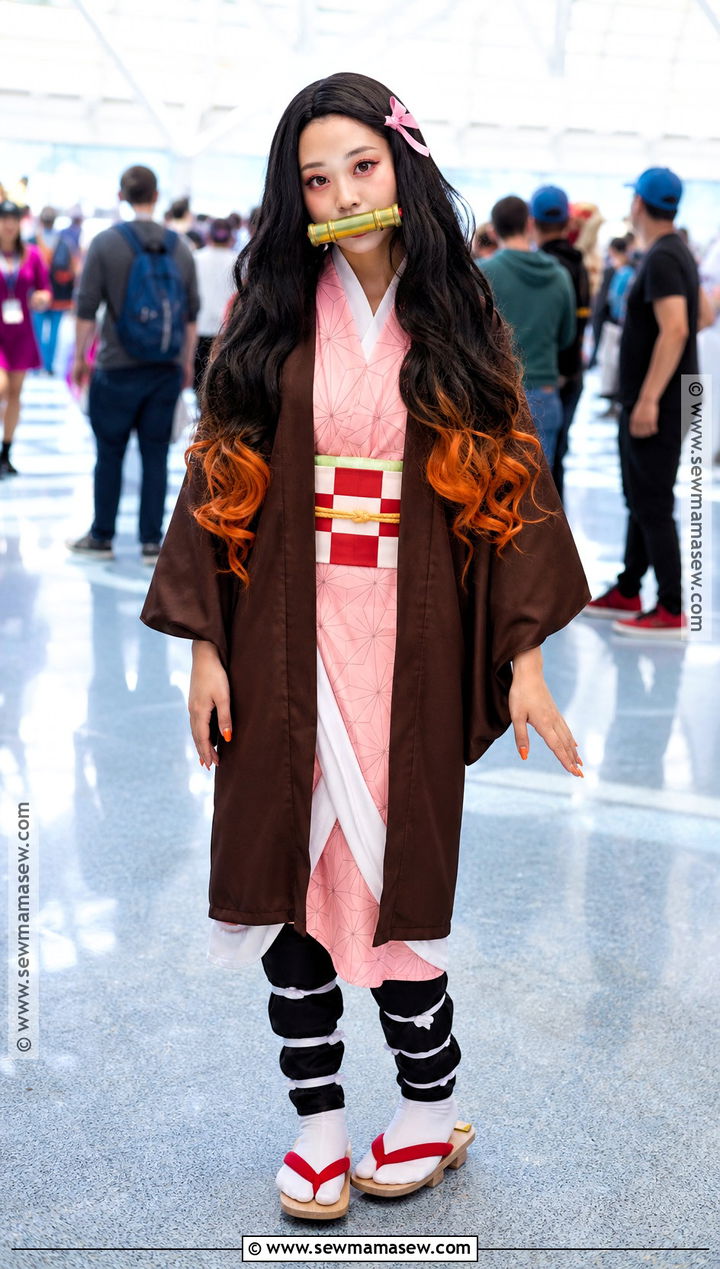 Nezuko Black Hair Cosplay With Pink Kimono - 30 cosplay black hair ideas