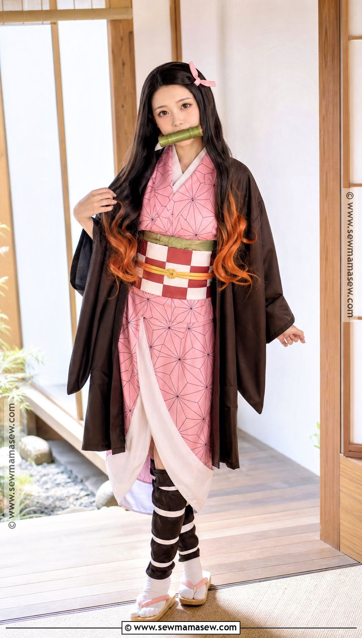 Nezuko Cosplay With Pink Kimono - 30 cosplay female ideas