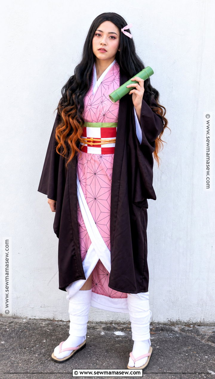 Nezuko Kamado Cosplay With Black Ombre Hair - 30 black hair cosplay ideas