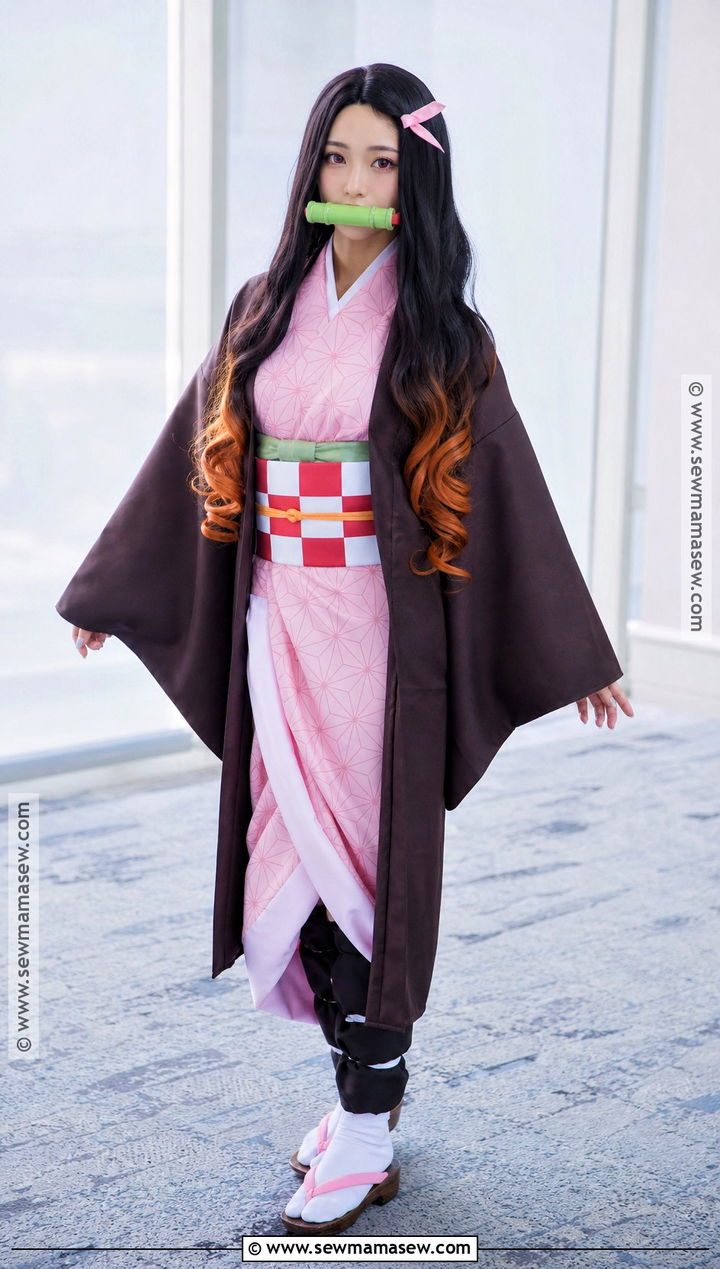 Nezuko Kamado Cosplay With Pink Kimono - 35 Easy Cosplay Ideas Women Anime