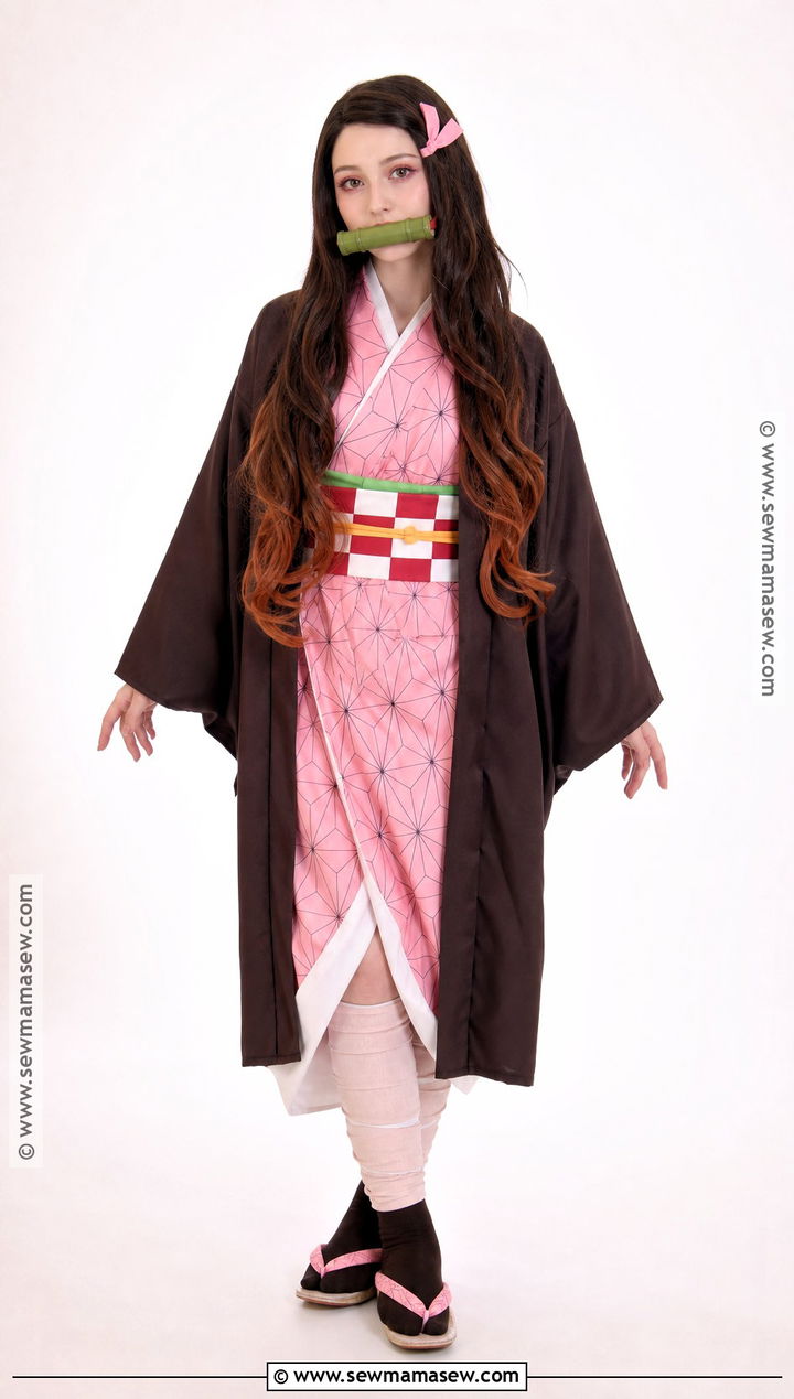 Nezuko Kamado Pink Kimono Cosplay - 30 Cosplay Brown Hair Ideas