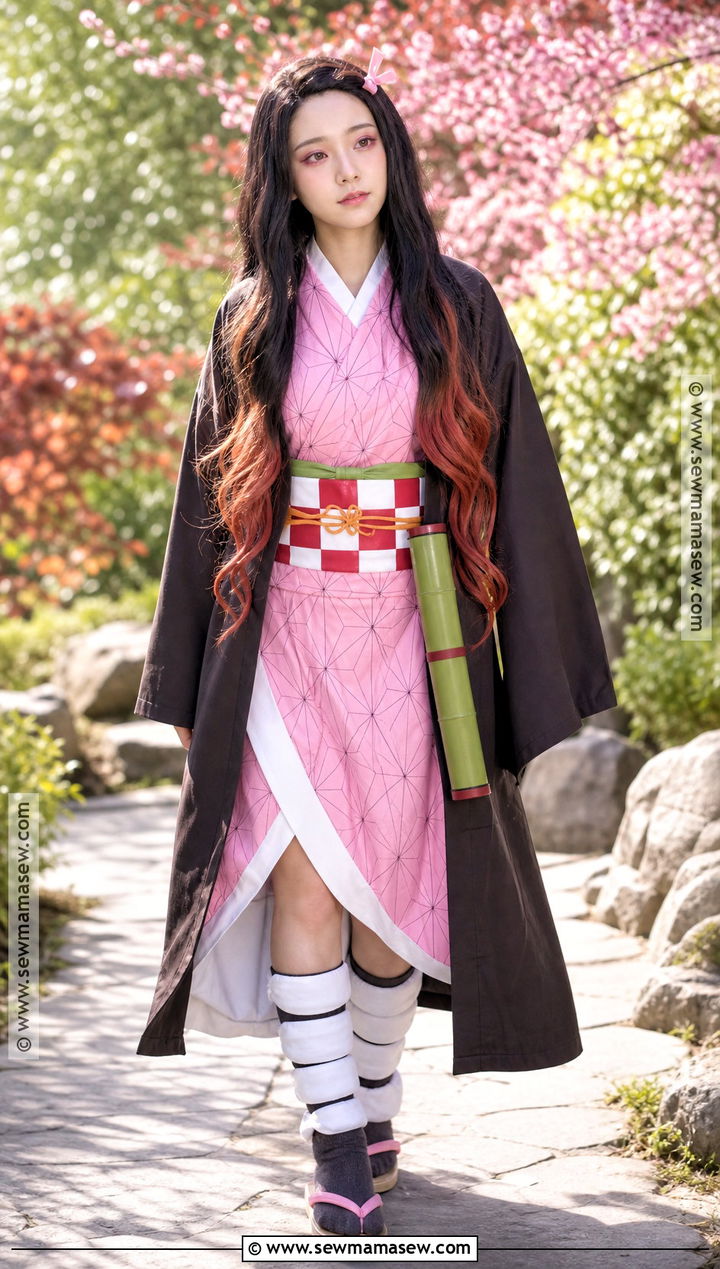 Nezuko Pink Kimono Cosplay - 30 characters to cosplay with black hair ideas