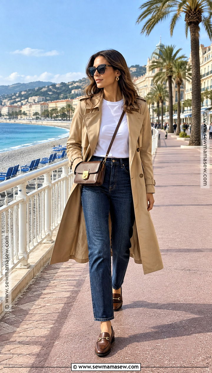 Nice France Fall Trench Coat And Jeans Outfit - 15 nice france outfits fall