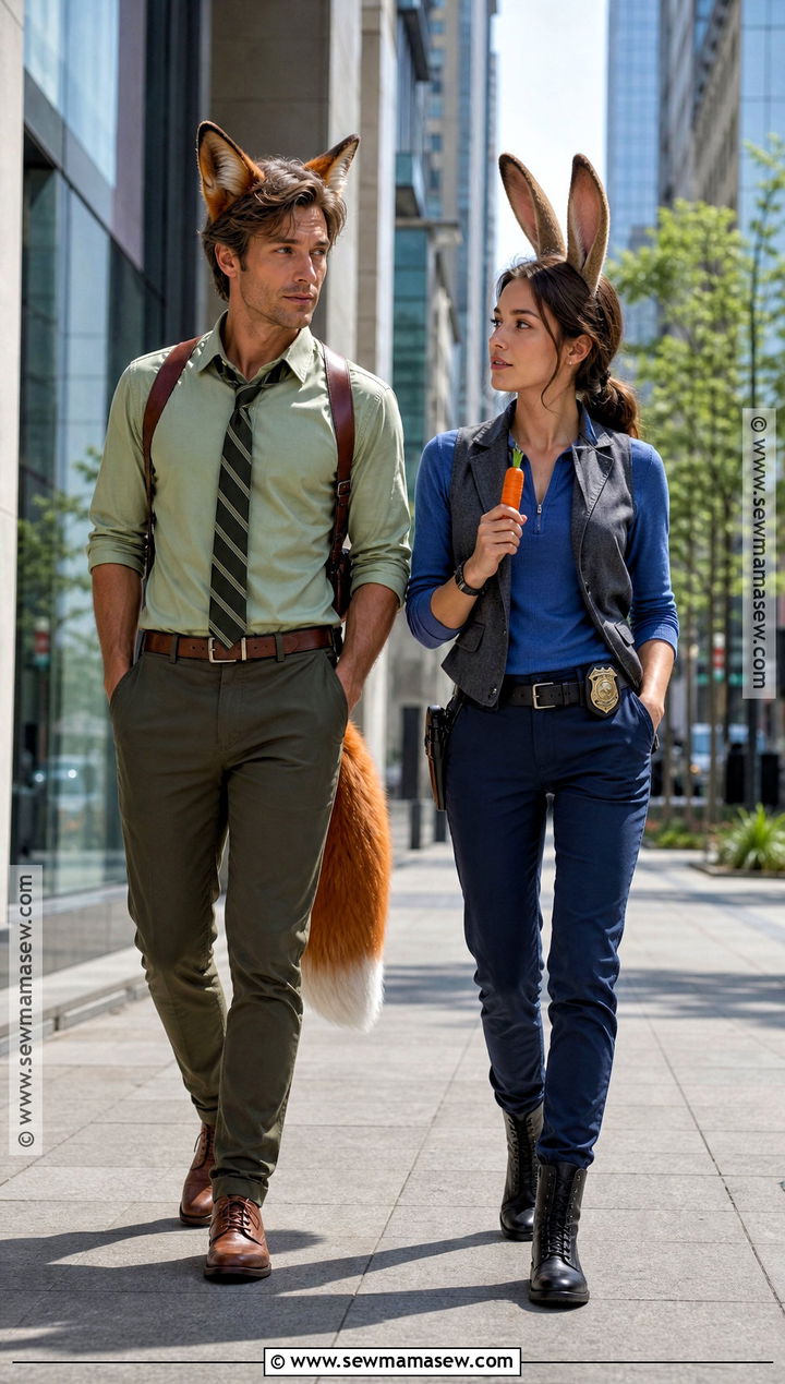 Nick Wilde And Judy Hopps Couple Costume - 30 Disney Halloween Costumes for Couples