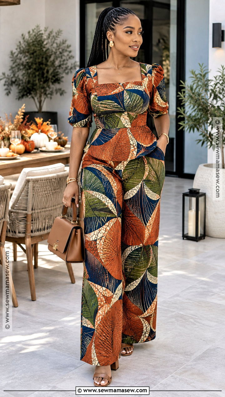 Nigerian Thanksgiving Ankara Palazzo Set - 15 nigerian thanksgiving outfit ideas