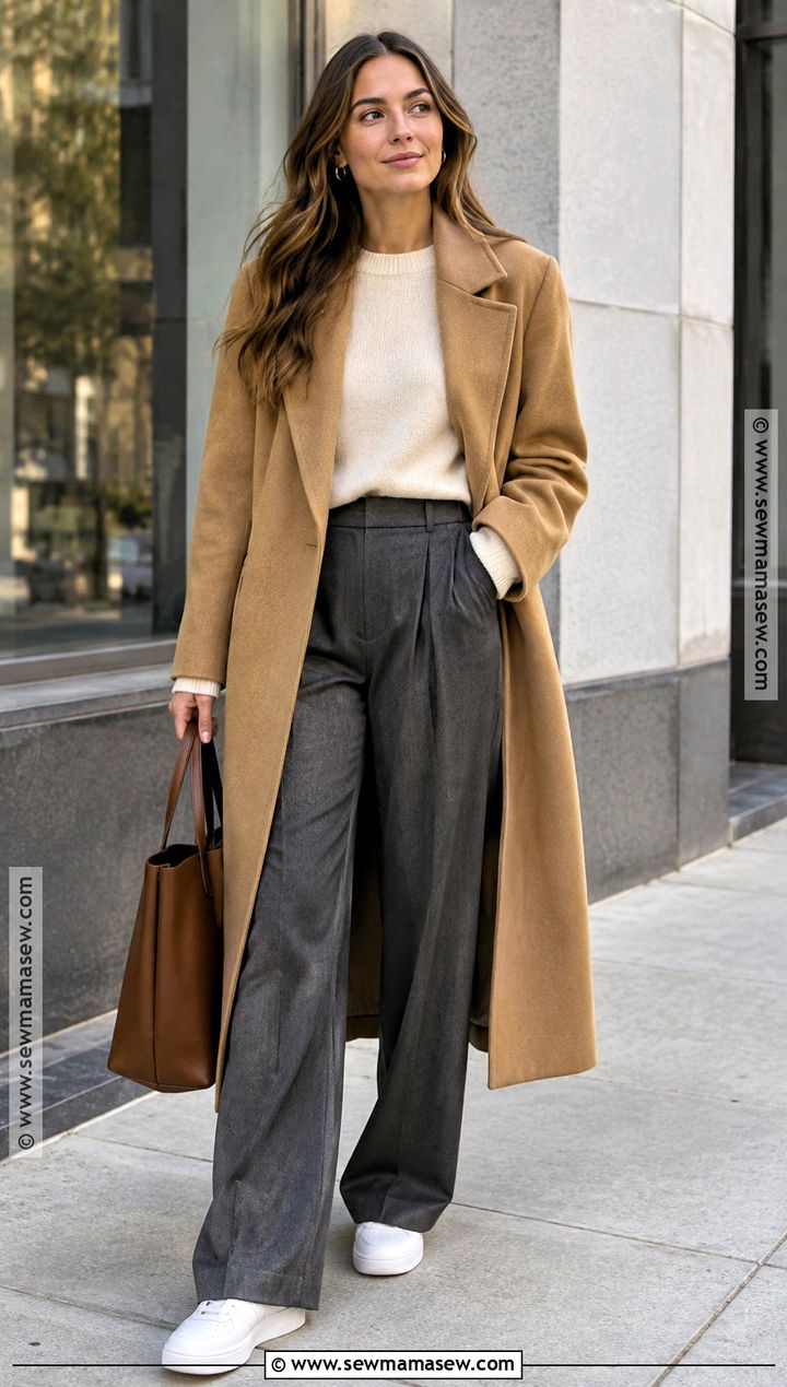 Nike Air Force 1 With Sweater And Wide Leg Pants - 15 Nike Sneakers Fall Style