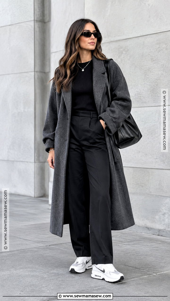Nike Air Max With A Monochrome Outfit - 15 Nike Air Max Fall Style Ideas