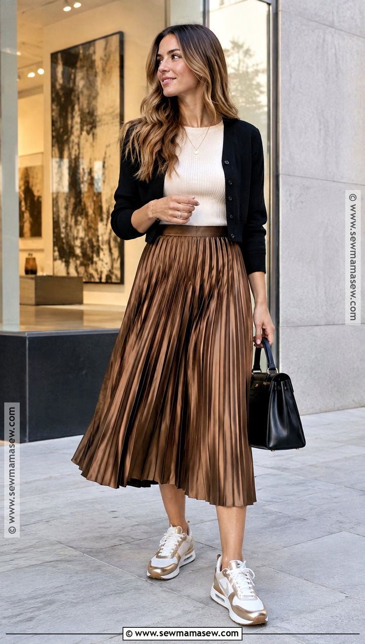 Nike Air Max With A Pleated Midi Skirt - 15 Nike Air Max Fall Style Ideas