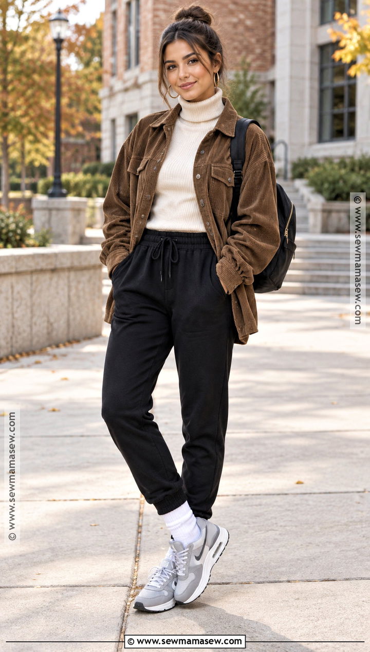 Nike Air Max With A Shacket And Joggers - 15 Nike Air Max Fall Style Ideas