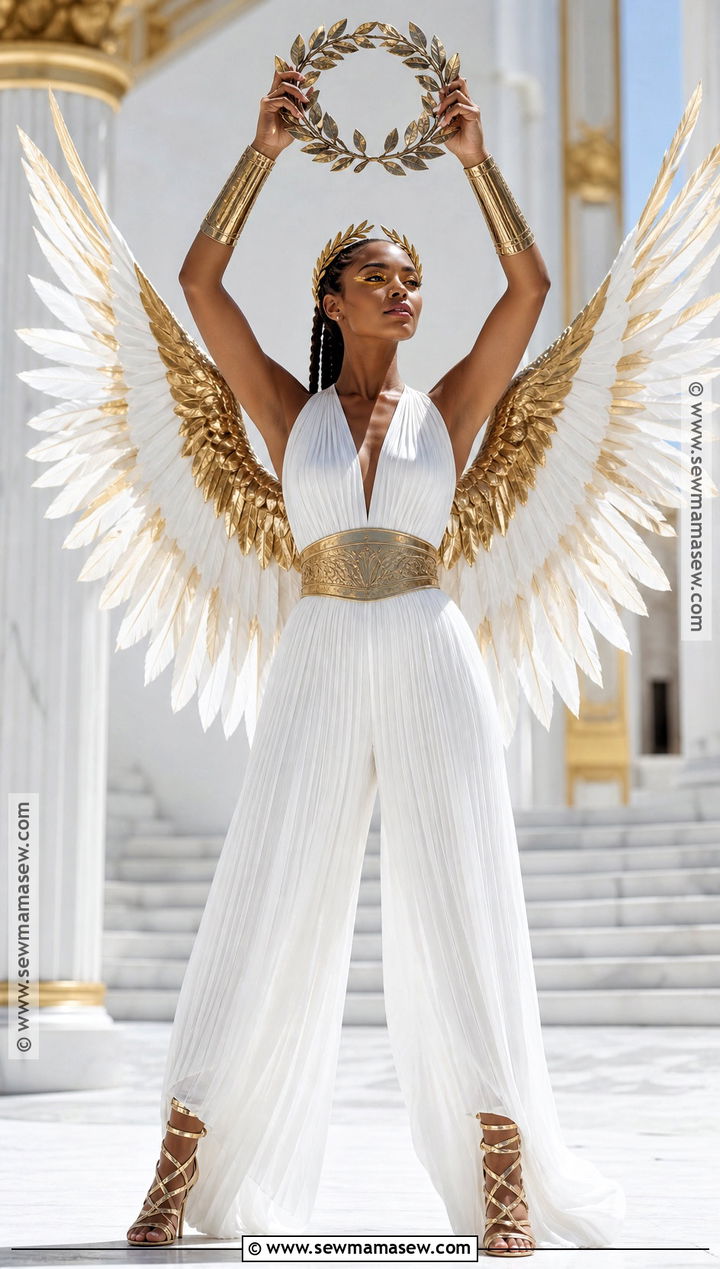 Nike Greek Goddess Costume With Gold Wings - 30 greek gods costume ideas
