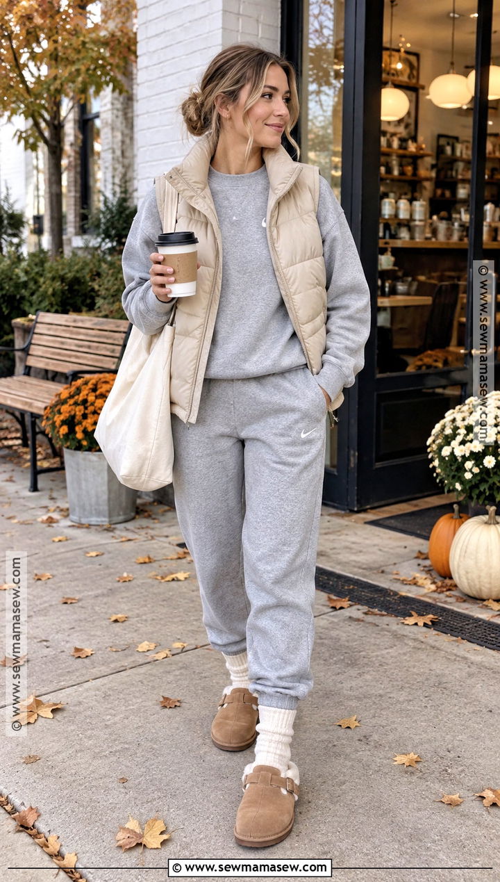 Nike Tracksuit With Shearling Clogs - 15 nike tracksuit fall fashion ideas