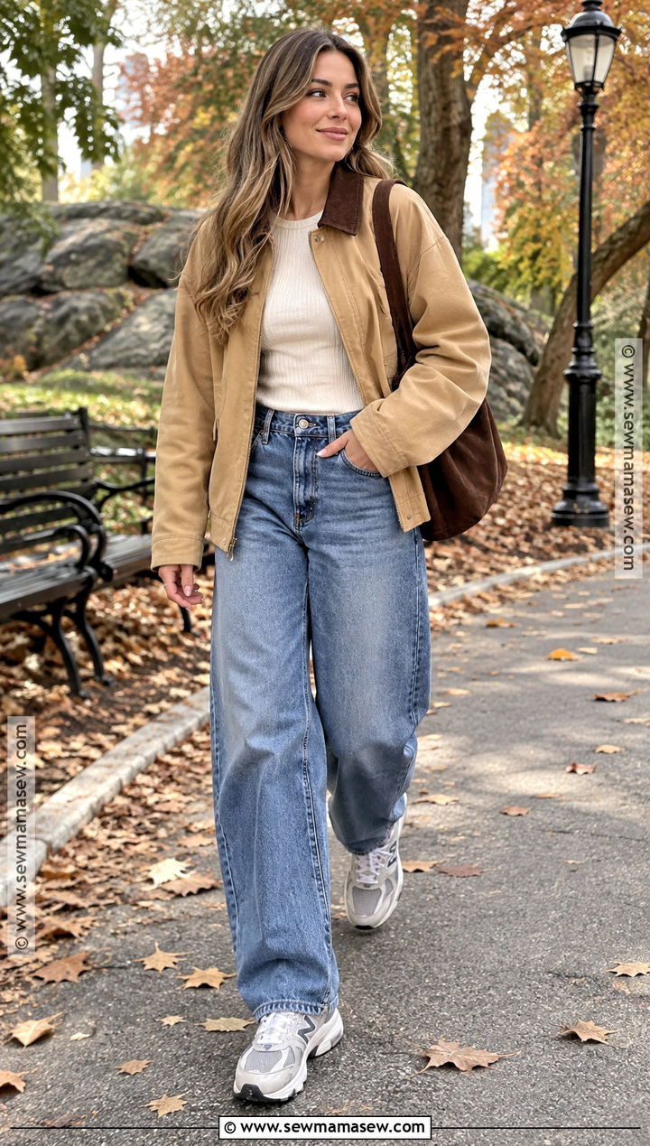 Nike Vomero 5 With Barn Jacket And Barrel Jeans - 15 Nike Sneakers Fall Style