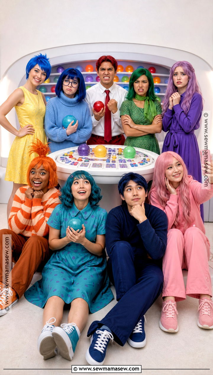 Nine Emotions Group Halloween Costume - 40 inside out halloween costume ideas