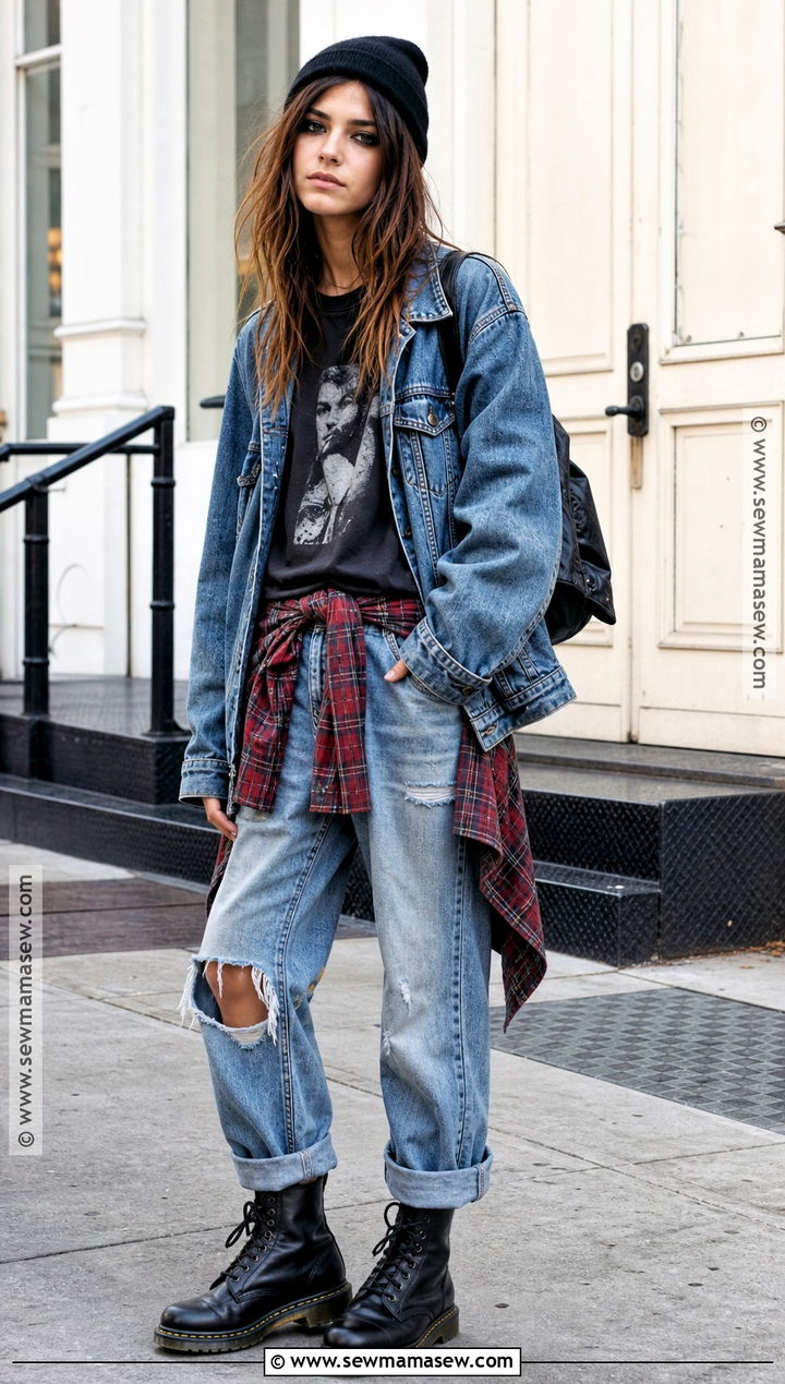 Nineties Grunge Halloween Outfit With Plaid Shirt - 50 halloween outfits