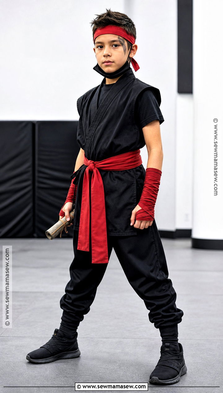 Ninja Costume With Red Headband - 30 boys costume ideas
